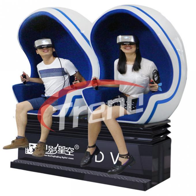 Podwójne miejsca Black Egg Shaped 9d Virtual Reality Cinema Mini Cinema For Busy Street Park