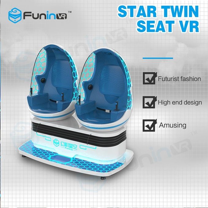 1.2KW 360 stopni Motion 9d VR Simulator Cinema Two Egg Seats for Theme Park