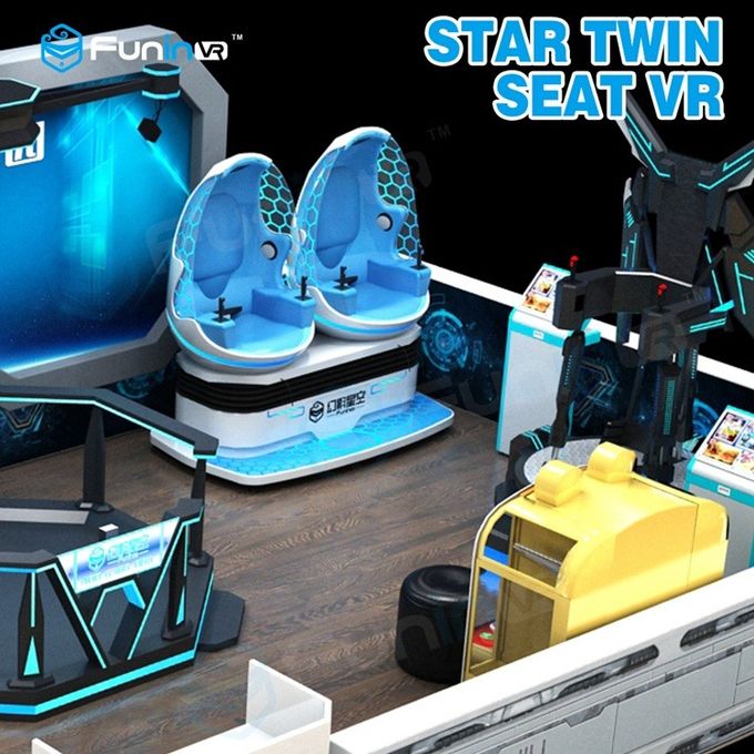 1.2KW 360 stopni Motion 9d VR Simulator Cinema Two Egg Seats for Theme Park