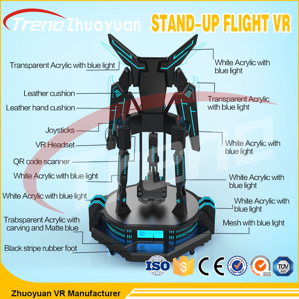 Funny Stand Up Flight VR Simulator Black z lampkami LED do supermarketów