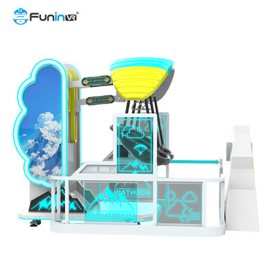 Niebieski symulator gier wirtualnej rzeczywistości dla dzieci zaprojektowany z funkcjami o niskiej konserwacji łączącymi zabawę edukacyjną i bezpieczną zabawę